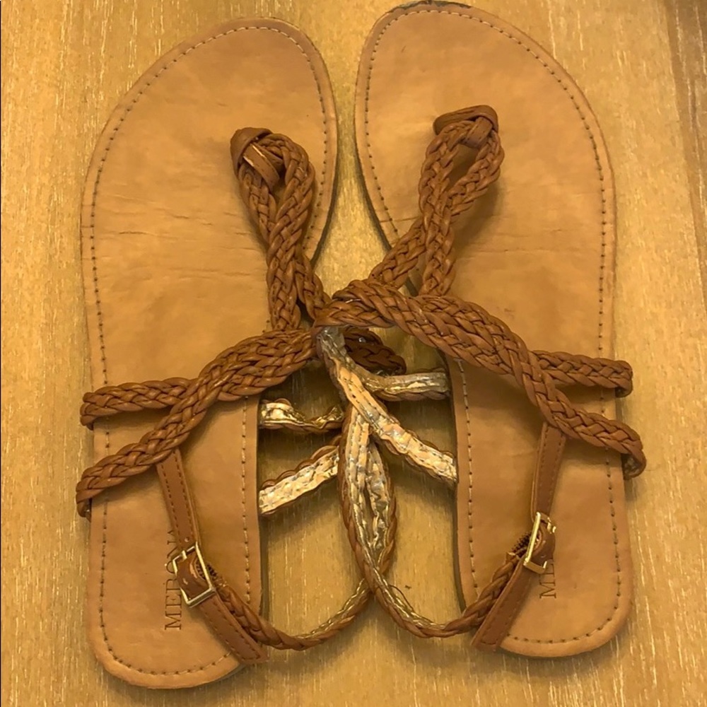 Brown flip flop sandals